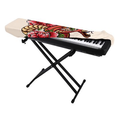 Japanese Snake Tattoo Print Piano Keyboard Cover