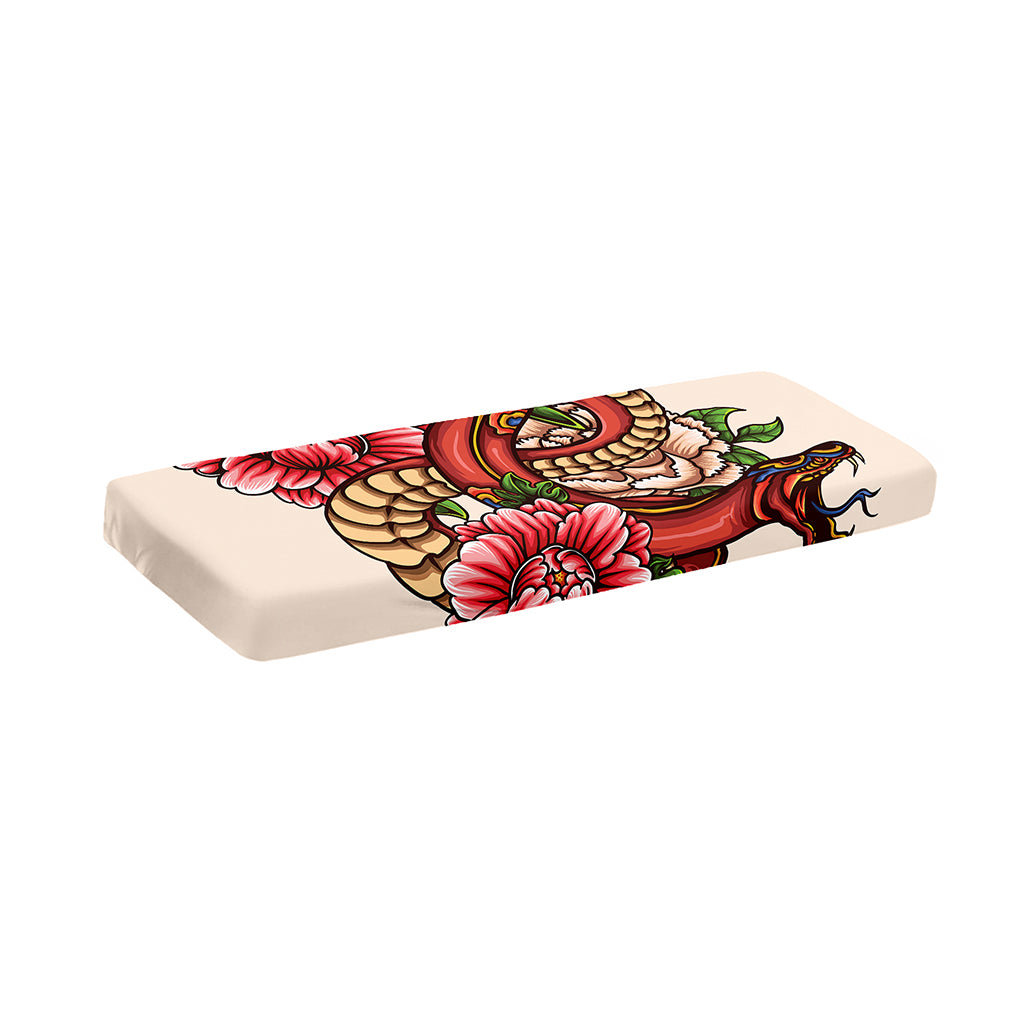 Japanese Snake Tattoo Print Piano Keyboard Cover