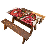 Japanese Snake Tattoo Print Picnic Table Cover