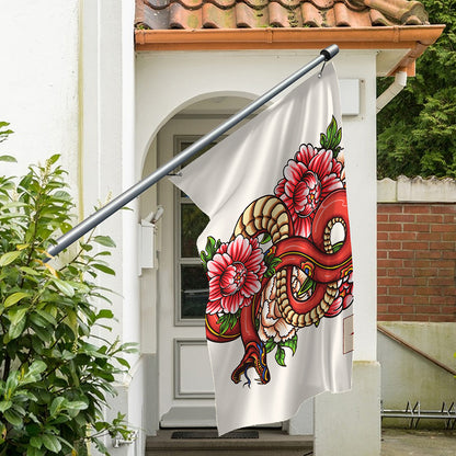 Japanese Snake Tattoo Print Polyester Flag