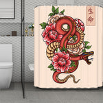 Japanese Snake Tattoo Print Polyester Shower Curtain