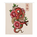 Japanese Snake Tattoo Print Polyester Shower Curtain