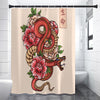 Japanese Snake Tattoo Print Premium Shower Curtain