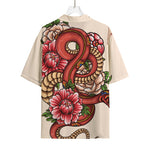 Japanese Snake Tattoo Print Rayon Hawaiian Shirt