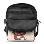 Japanese Snake Tattoo Print Rectangular Crossbody Bag