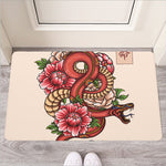 Japanese Snake Tattoo Print Rubber Doormat