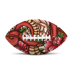 Japanese Snake Tattoo Print Rugby Ball