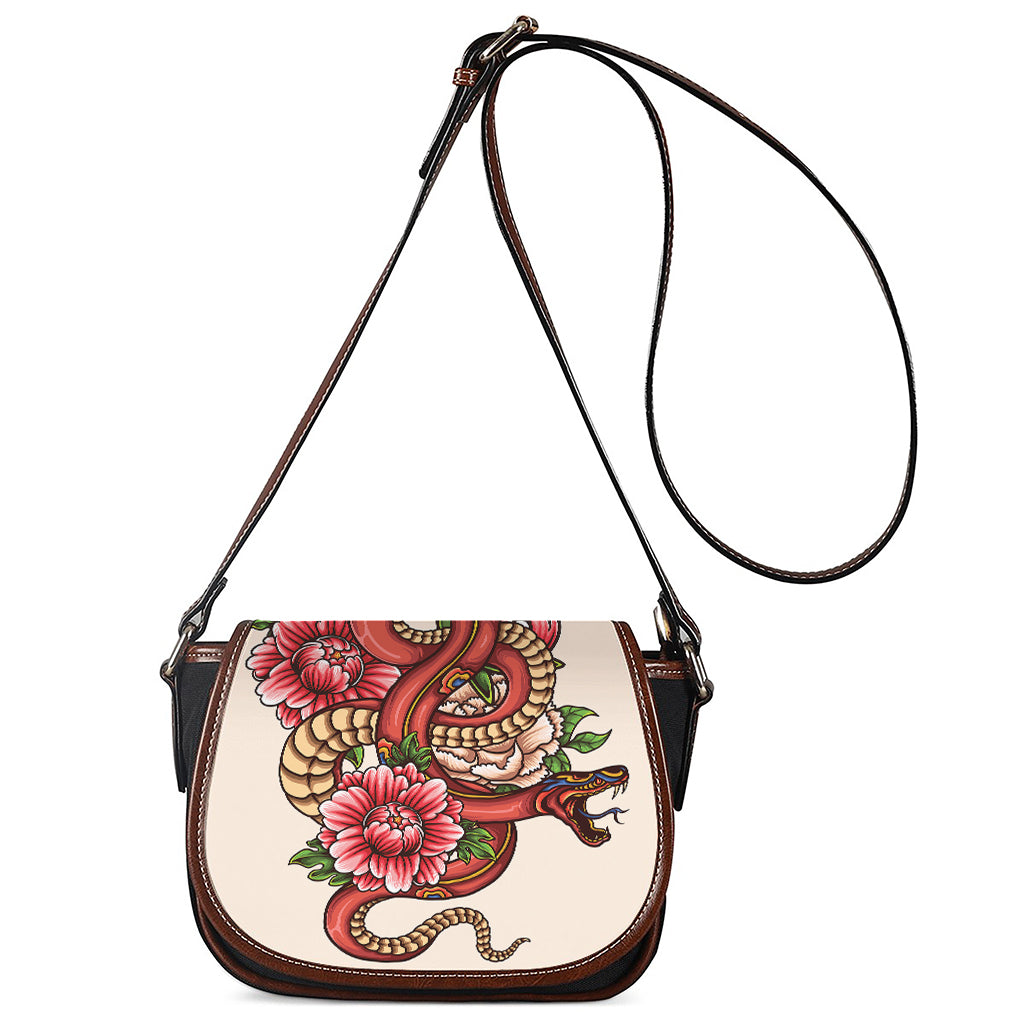 Japanese Snake Tattoo Print Saddle Bag