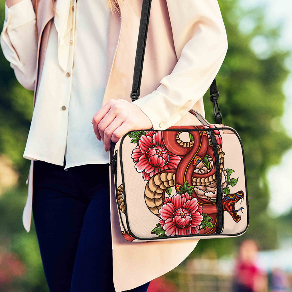 Japanese Snake Tattoo Print Shoulder Strap Bible Bag