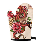 Japanese Snake Tattoo Print Single Oven Mitt
