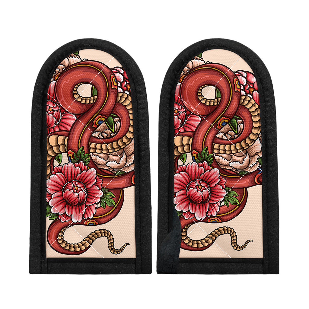 Japanese Snake Tattoo Print Skillet Handle Cover
