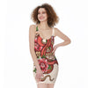 Japanese Snake Tattoo Print Sleeveless Bodycon Dress