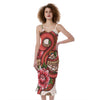 Japanese Snake Tattoo Print Slim Fit Midi Cami Dress