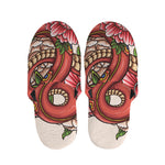 Japanese Snake Tattoo Print Slippers