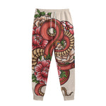 Japanese Snake Tattoo Print Sweatpants