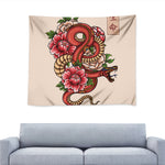 Japanese Snake Tattoo Print Tapestry