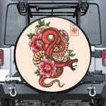 Japanese Snake Tattoo Print Tire Cover