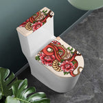 Japanese Snake Tattoo Print Toilet Lid And Tank Cover Set