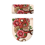 Japanese Snake Tattoo Print Toilet Lid And Tank Cover Set