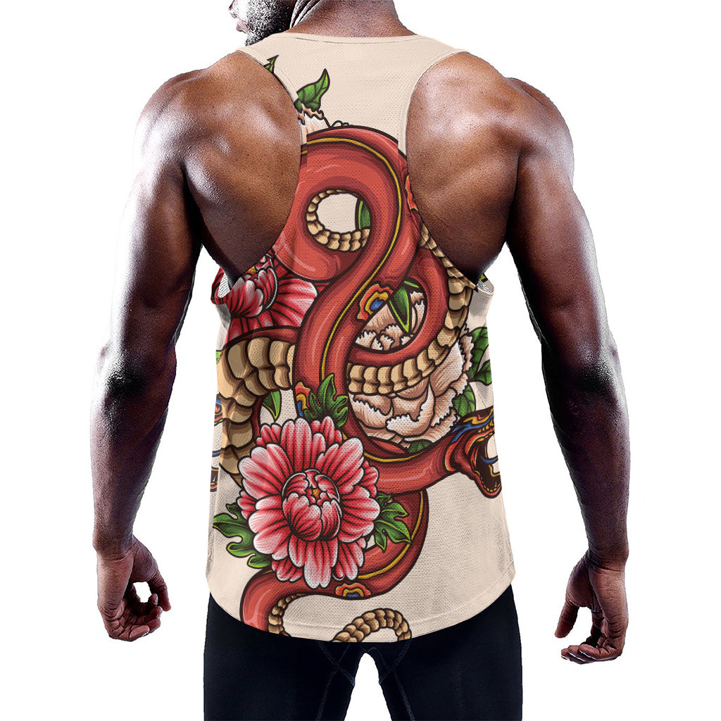 Japanese Snake Tattoo Print Training Tank Top