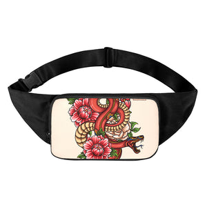 Japanese Snake Tattoo Print Waist Bag