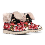 Japanese Snake Tattoo Print Winter Boots