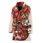 Japanese Snake Tattoo Print Women's Bathrobe
