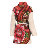 Japanese Snake Tattoo Print Women's Bathrobe