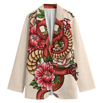 Japanese Snake Tattoo Print Women's Blazer