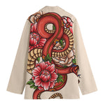 Japanese Snake Tattoo Print Women's Blazer