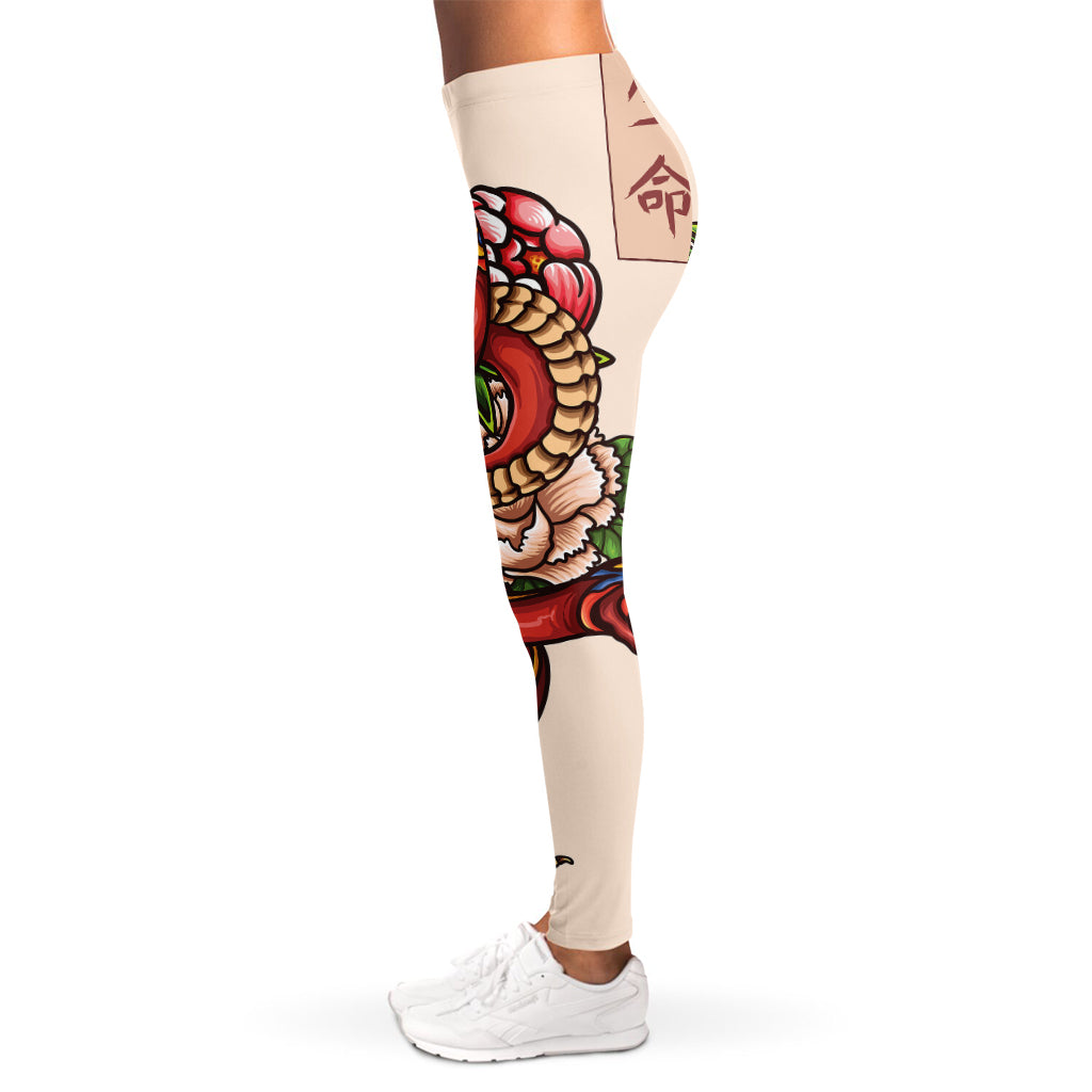 Japanese Snake Tattoo Print Women's Leggings