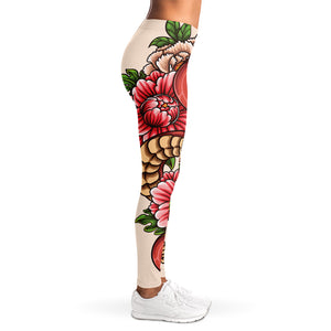 Japanese Snake Tattoo Print Women's Leggings