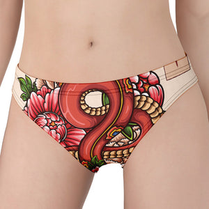 Japanese Snake Tattoo Print Women's Panties