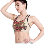 Japanese Snake Tattoo Print Women's Sports Bra