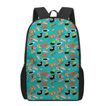 Japanese Sushi And Rolls Pattern Print 17 Inch Backpack