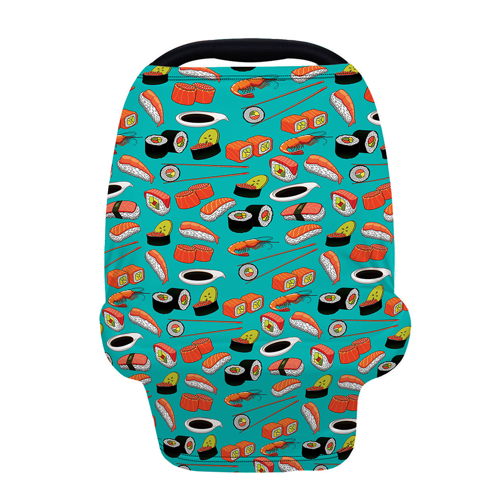 Japanese Sushi And Rolls Pattern Print Baby Seat Cover
