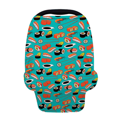 Japanese Sushi And Rolls Pattern Print Baby Seat Cover