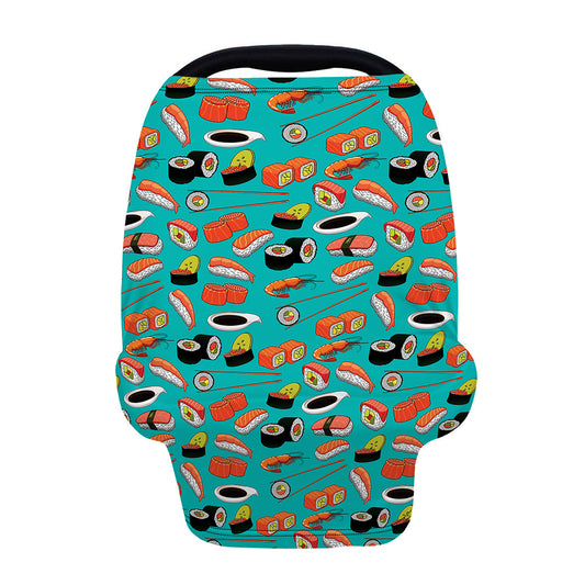 Japanese Sushi And Rolls Pattern Print Baby Seat Cover