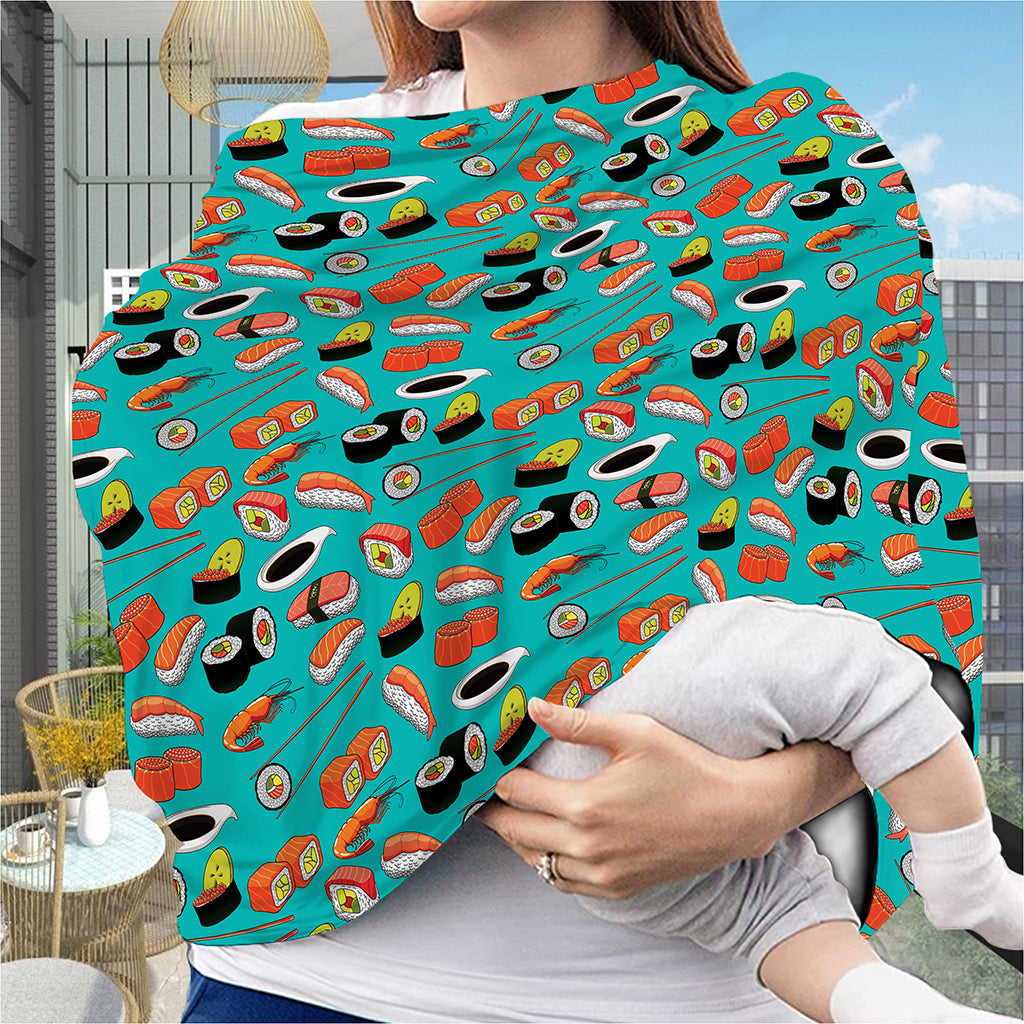 Japanese Sushi And Rolls Pattern Print Baby Seat Cover