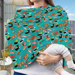 Japanese Sushi And Rolls Pattern Print Baby Seat Cover