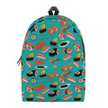 Japanese Sushi And Rolls Pattern Print School Backpack