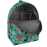 Japanese Sushi And Rolls Pattern Print Backpack