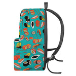 Japanese Sushi And Rolls Pattern Print Backpack