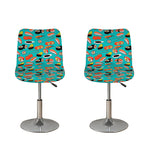 Japanese Sushi And Rolls Pattern Print Bar Stool Covers