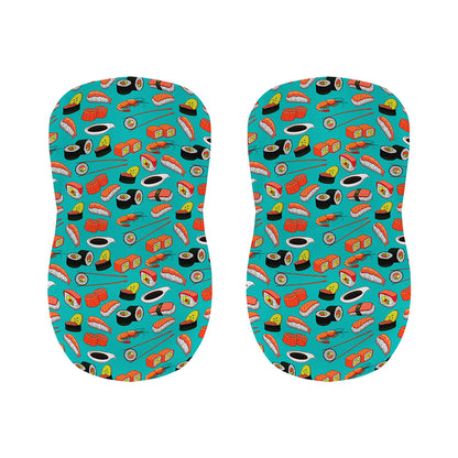 Japanese Sushi And Rolls Pattern Print Bar Stool Covers