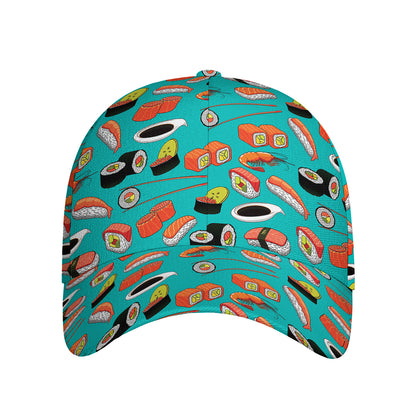 Japanese Sushi And Rolls Pattern Print Baseball Cap