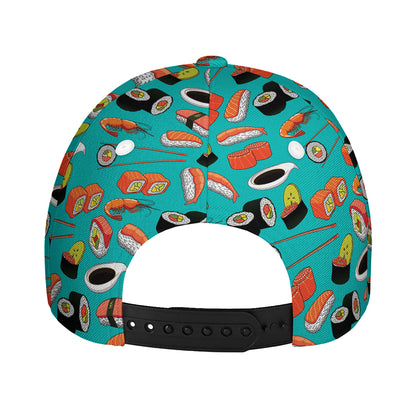 Japanese Sushi And Rolls Pattern Print Baseball Cap