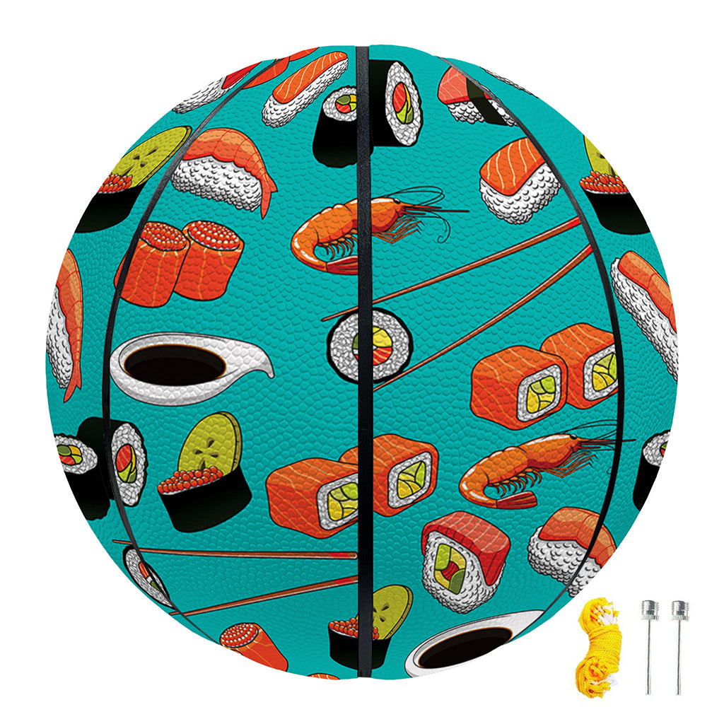 Japanese Sushi And Rolls Pattern Print Basketball