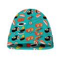 Japanese Sushi And Rolls Pattern Print Beanie