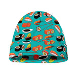Japanese Sushi And Rolls Pattern Print Beanie
